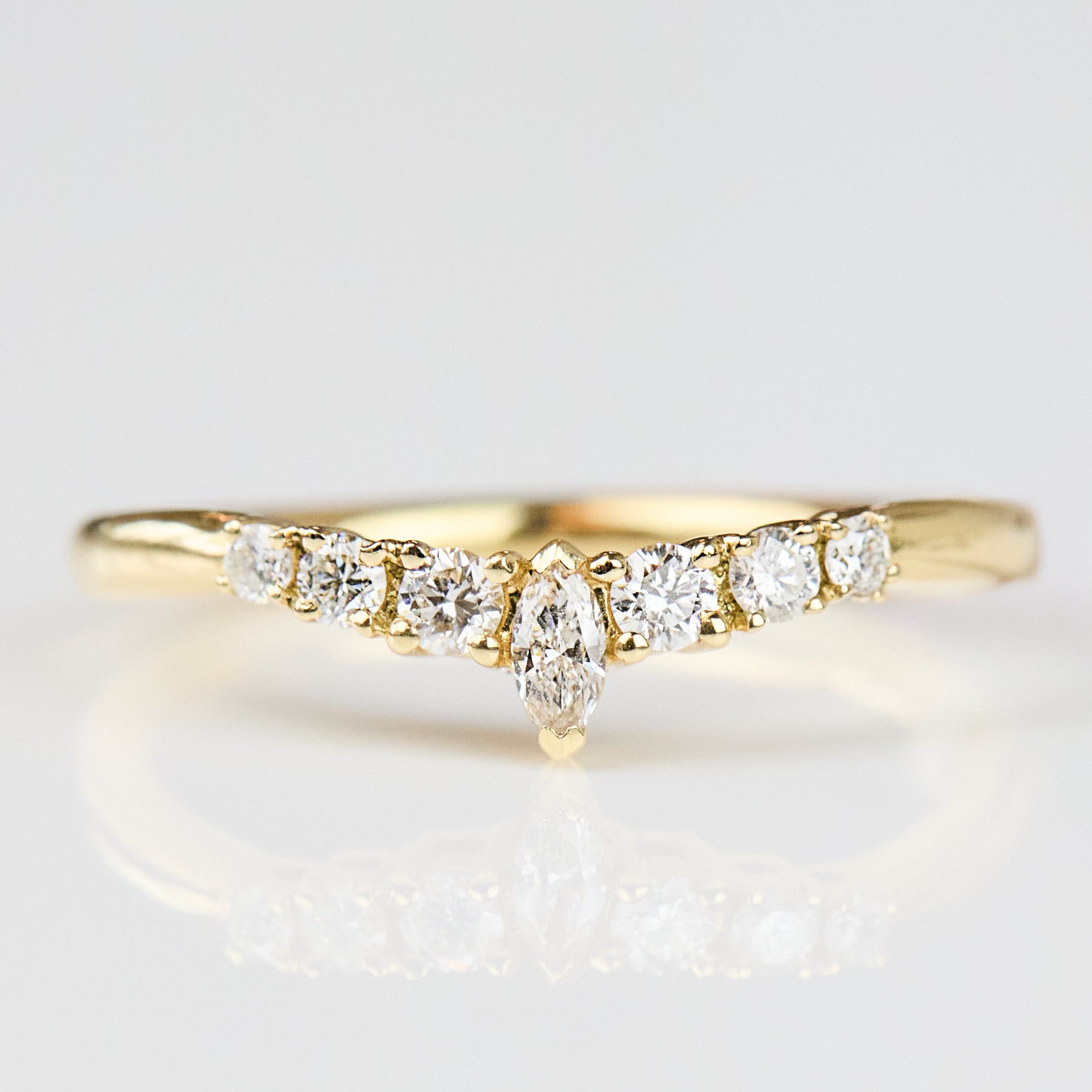 0.25 TCW Round Shaped Half Eternity Lab Grown Diamond Wedding Band